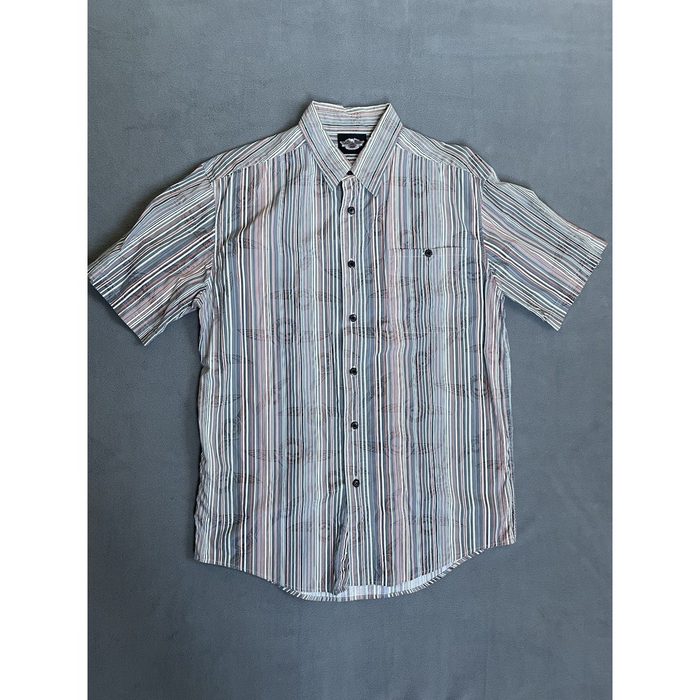 Harley Davidson Mens Button Up Shirt Size M Medium Short Sleeve Oem - Picture 2 of 8